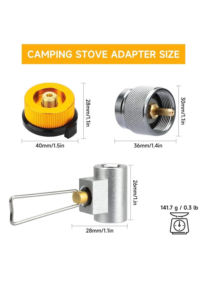 LAMAY 3pcs Camping Stove Adapter Butane Canister Adapter Refill Adapter EN417 Valve Canister Shifter Propane Adapter Isobutane Fuel Canister with Exhaust Air Pressure Button - Image 2